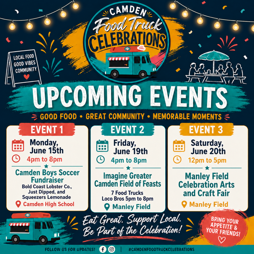 Food trucks coming to Camden, NY in June,